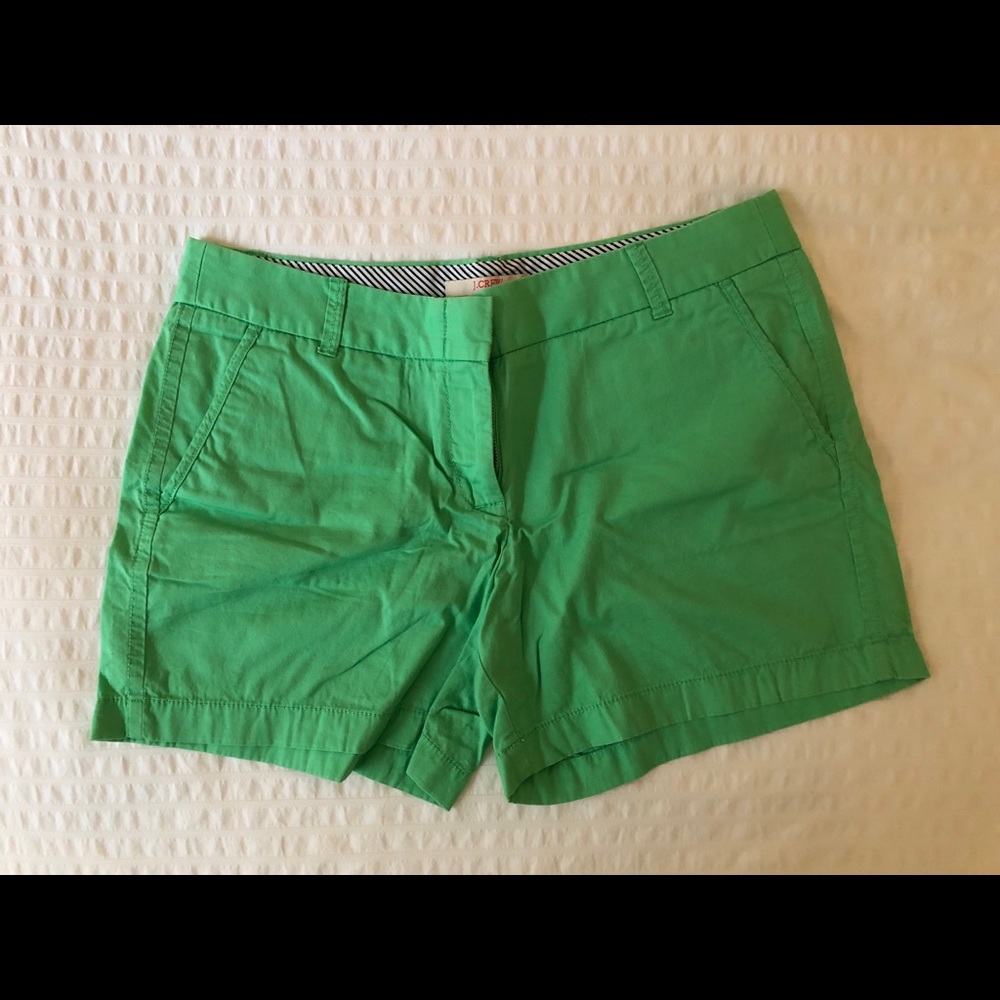 J Crew Green Chino Shorts